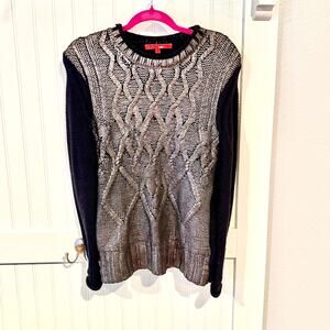 Narcisco Rodriguez For Design Nation XS Metallic Silver and Black Sweater